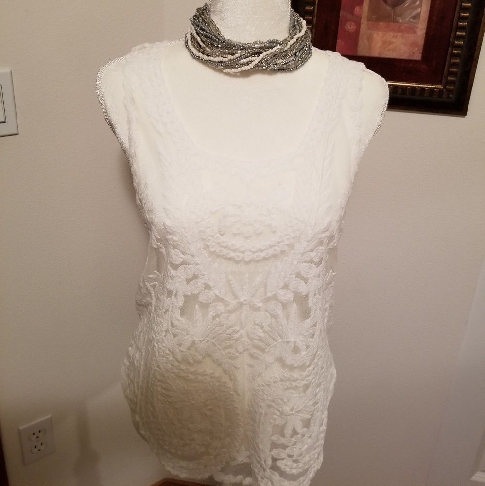 Ivory Lace Tank Top